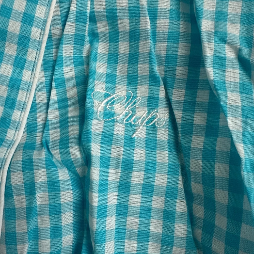 Chaps Turquoise Checkered Cotton Robe - Picture 3 of 4